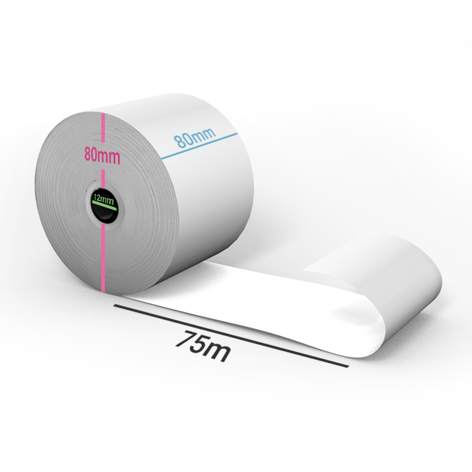 80x80x12 - Carton 50 Rouleaux de caisse thermique - Egédis